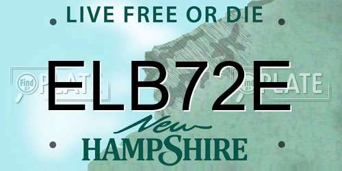 ELB72E New Hampshire License Plate