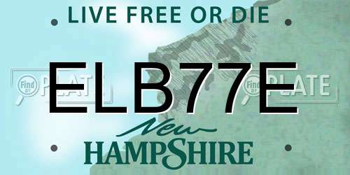 ELB77E New Hampshire License Plate