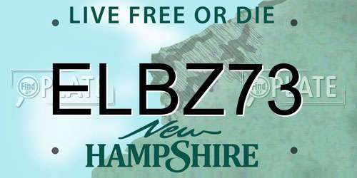 ELBZ73 New Hampshire License Plate
