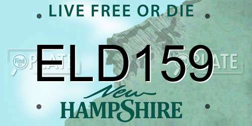 ELD159 New Hampshire License Plate