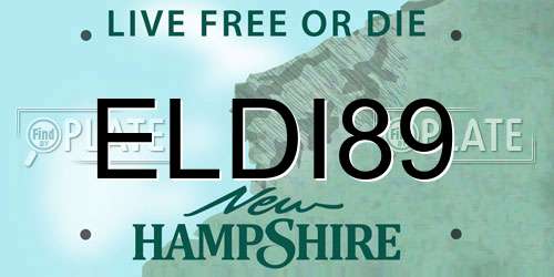 ELDI89 New Hampshire License Plate
