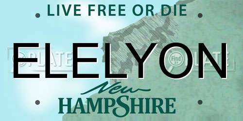 ELELYON New Hampshire License Plate