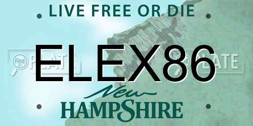 ELEX86 New Hampshire License Plate