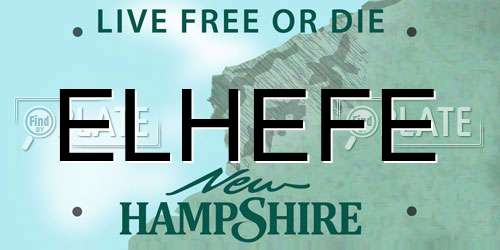 ELHEFE New Hampshire License Plate