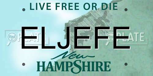 ELJEFE New Hampshire License Plate