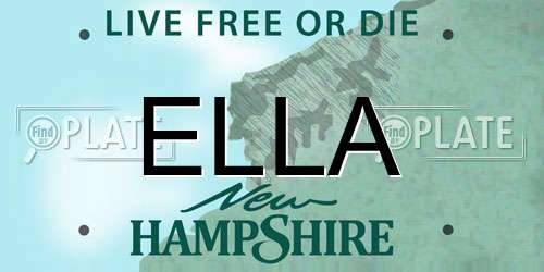 ELLA New Hampshire License Plate