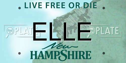 ELLE New Hampshire License Plate