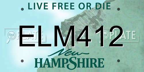 ELM412 New Hampshire License Plate