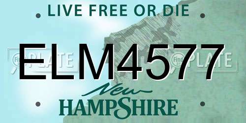 ELM4577 New Hampshire License Plate