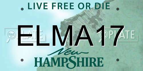ELMA17 New Hampshire License Plate