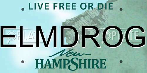 ELMDROG New Hampshire License Plate