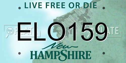 ELO159 New Hampshire License Plate