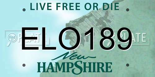 ELO189 New Hampshire License Plate