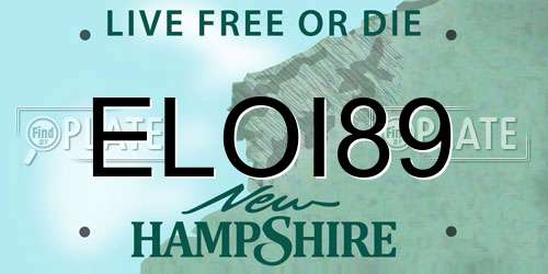 ELOI89 New Hampshire License Plate