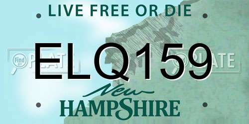 ELQ159 New Hampshire License Plate