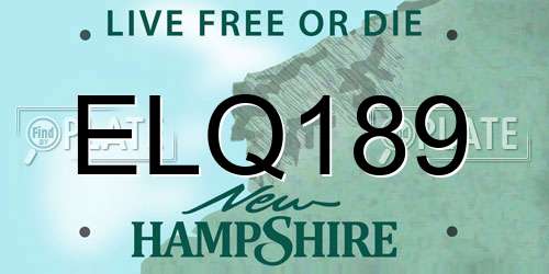 ELQ189 New Hampshire License Plate