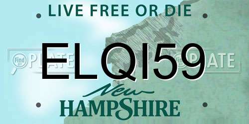 ELQI59 New Hampshire License Plate