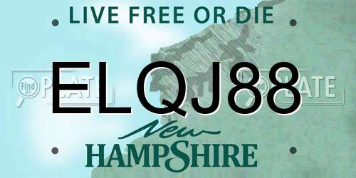 ELQJ88 New Hampshire License Plate