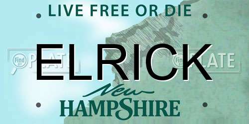 ELRICK New Hampshire License Plate