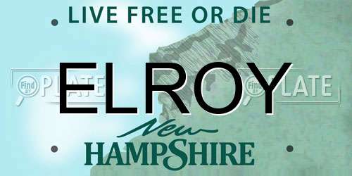 ELROY New Hampshire License Plate