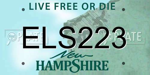 ELS223 New Hampshire License Plate