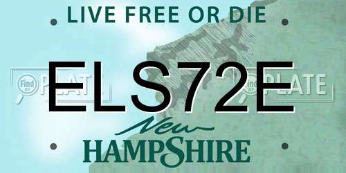ELS72E New Hampshire License Plate