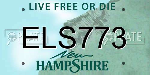 ELS773 New Hampshire License Plate