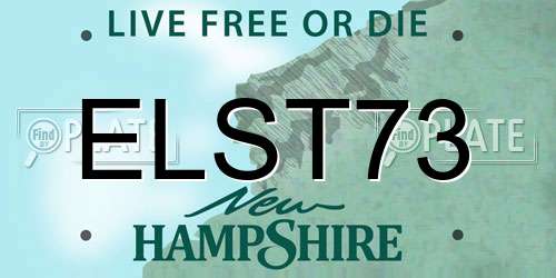 ELST73 New Hampshire License Plate