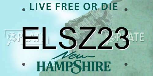ELSZ23 New Hampshire License Plate
