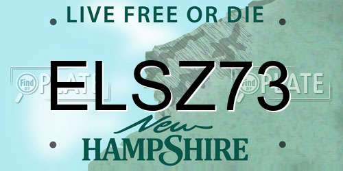 ELSZ73 New Hampshire License Plate