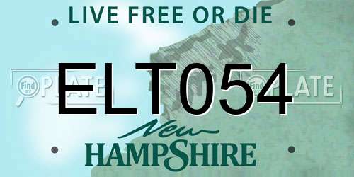 ELT054 New Hampshire License Plate