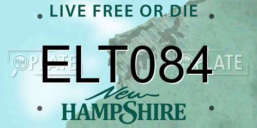 ELT084 New Hampshire License Plate