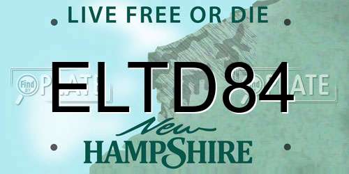 ELTD84 New Hampshire License Plate