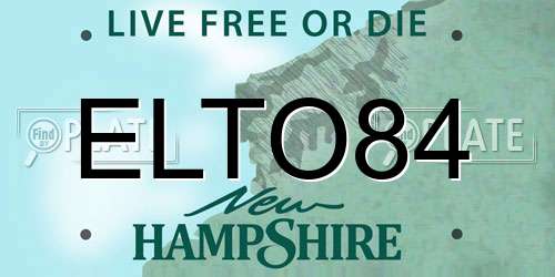 ELTO84 New Hampshire License Plate