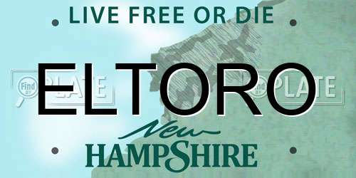 ELTORO New Hampshire License Plate