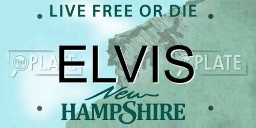 ELVIS New Hampshire License Plate