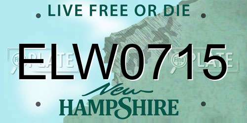 ELW0715 New Hampshire License Plate