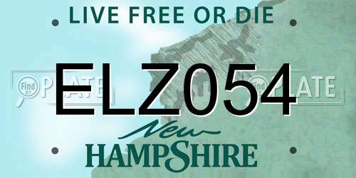 ELZ054 New Hampshire License Plate