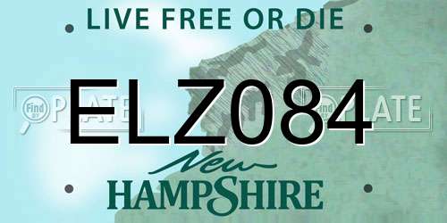 ELZ084 New Hampshire License Plate