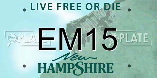 EM15 New Hampshire License Plate