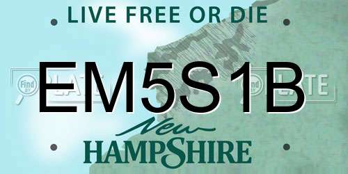 EM5S1B New Hampshire License Plate