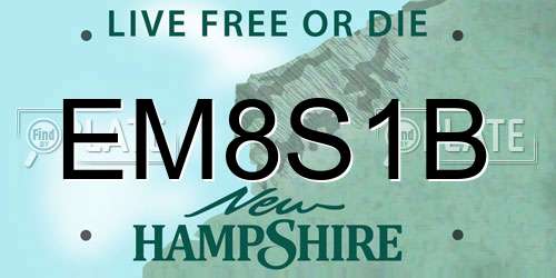 EM8S1B New Hampshire License Plate