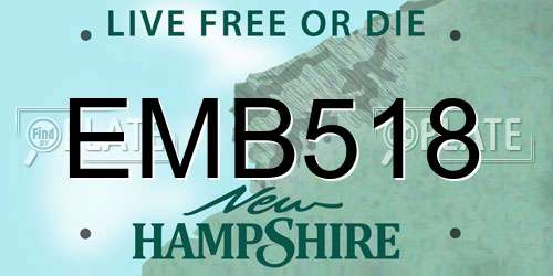 EMB518 New Hampshire License Plate