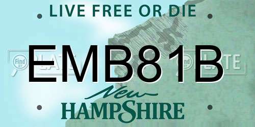 EMB81B New Hampshire License Plate