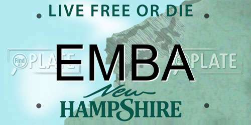 EMBA New Hampshire License Plate