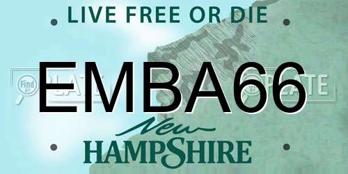EMBA66 New Hampshire License Plate