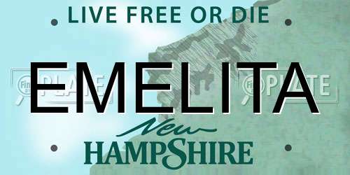 EMELITA New Hampshire License Plate