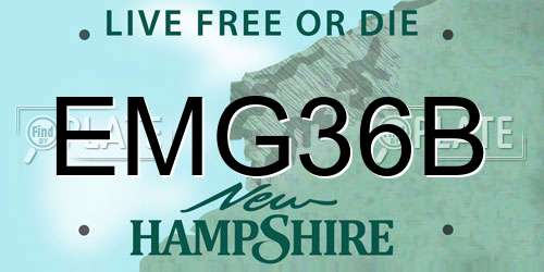 EMG36B New Hampshire License Plate