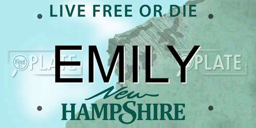 EMILY New Hampshire License Plate