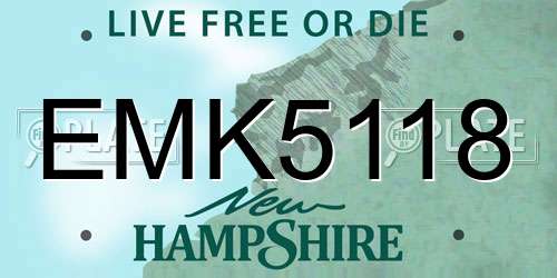 EMK5118 New Hampshire License Plate